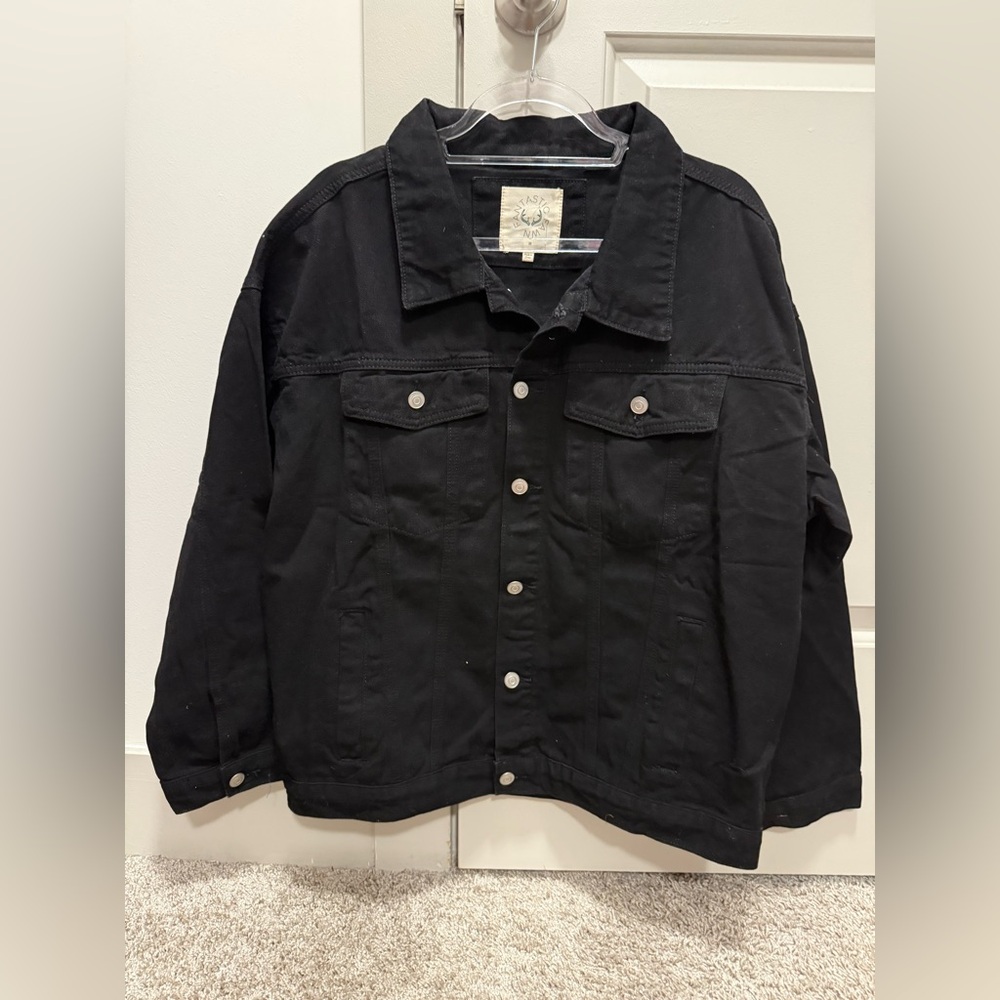Fantastic Fawn Medium Happy Faces Black Denim Jacket. ⚡️🖤